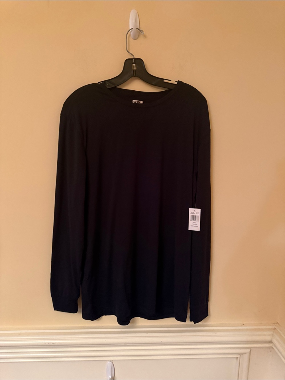 NWT 32 Heat Mens Black Long-Sleeve Crewneck‎ Shirt Size XL